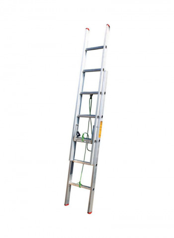 Aluminium Straight Double Extension Ladder Silver 332x12x40kg