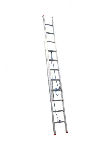 Aluminium Straight Double Extension Ladder Silver 332x12x40kg
