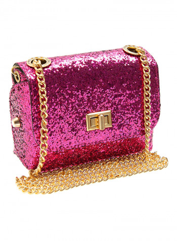 Glitter Shoulder Bag Fuchsia