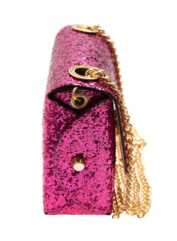 Glitter Shoulder Bag Fuchsia