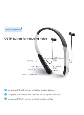 In-Ear Bluetooth Neckband Headphones Black/Grey
