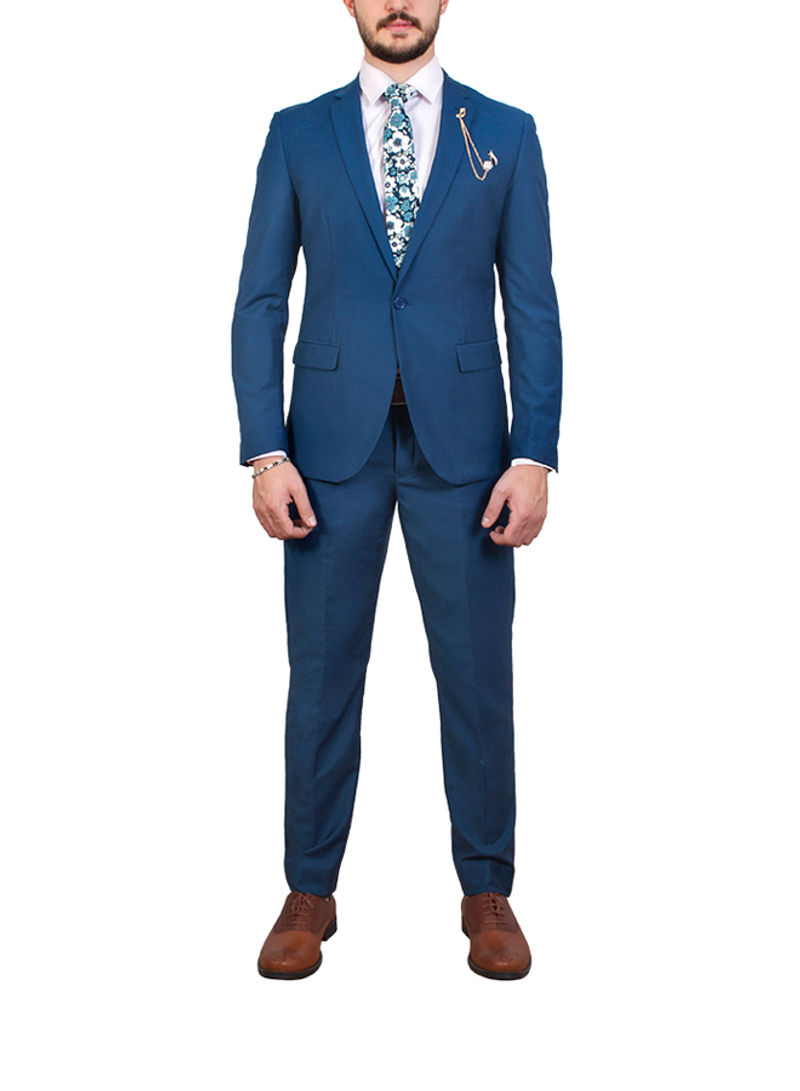 Slim Fit Business Suit Blue