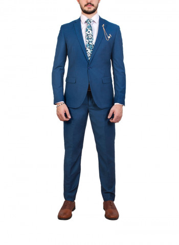 Slim Fit Business Suit Blue