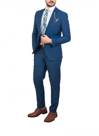Slim Fit Business Suit Blue