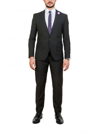 Slim Fit Business Suit Black