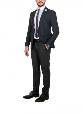 Slim Fit Business Suit Black