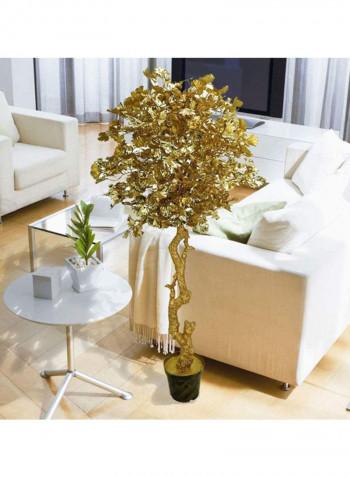 Artificial Ginkgo Biloba Tree Green/Black 180x80cm