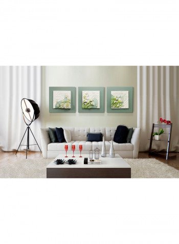 3 Panels Nature Patterns 3D Wall Art Green/White 14.23kg