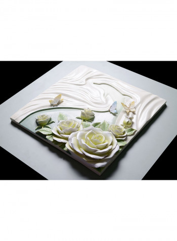 3 Panels Nature Patterns 3D Wall Art Green/White 14.23kg