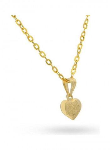 Gold Heart Pendant Set ذهبي