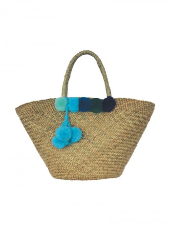 Hola You Tote Bag Brown/Blue
