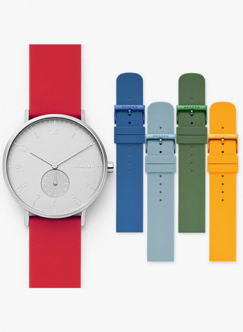 Men's Aaren Analog Silicone Wrist Watch SKW1120