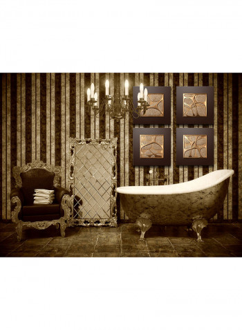 4 Panels 3D Wall Art Gold/Black 9.31kg