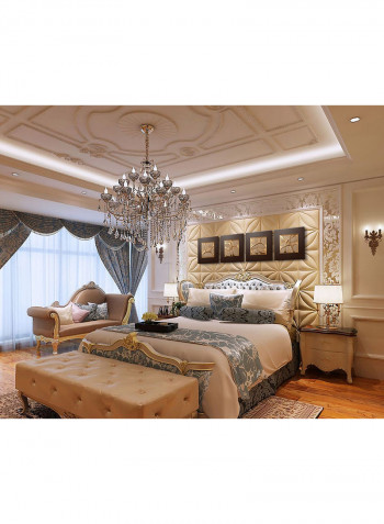 4 Panels 3D Wall Art Gold/Black 9.31kg
