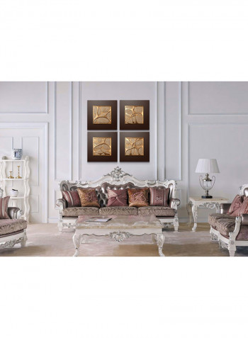 4 Panels 3D Wall Art Gold/Black 9.31kg