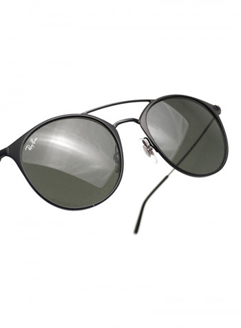 UV Protected Double Bridge Round Sunglasses - Lens Size: 52 mm