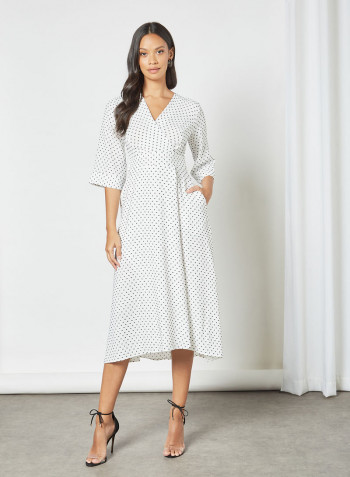 Ditsy Print Midi Length Ivory