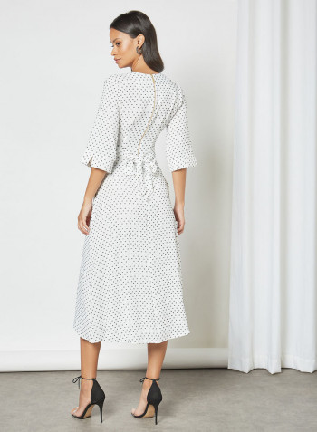 Ditsy Print Midi Length Ivory