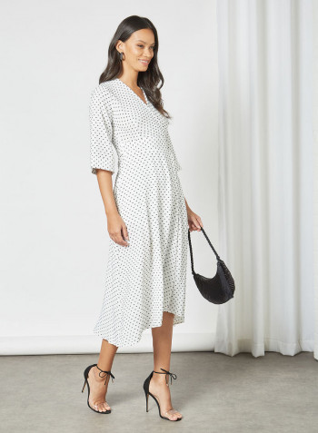 Ditsy Print Midi Length Ivory