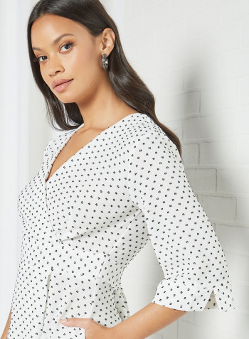 Ditsy Print Midi Length Ivory