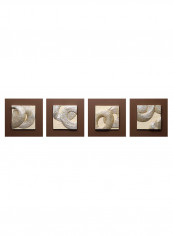 4 Panels Golden Sand Patterns 3D Wall Art Gold/Brown 8.82kg