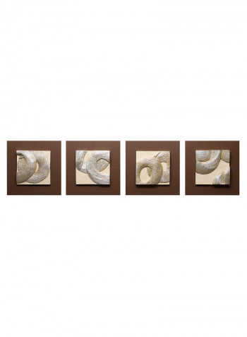 4 Panels Golden Sand Patterns 3D Wall Art Gold/Brown 8.82kg
