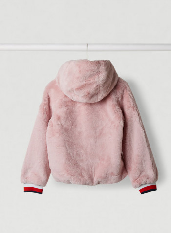 Teens Fleece Hooded Jacket Romantic Pink