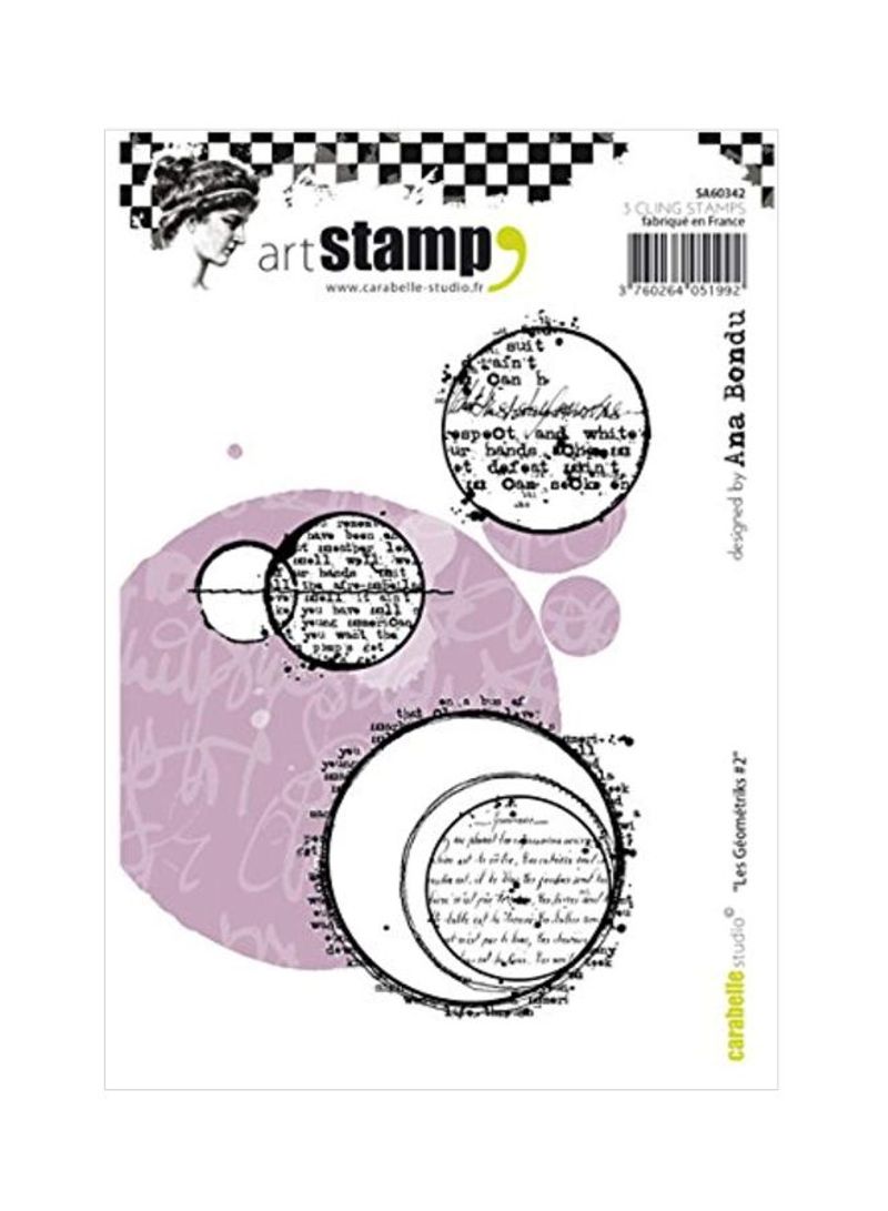 Les Geometriks Art Stamp By Ana Bondu White/Black