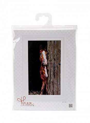 Counted Cross Stitch Kit Brown/Red/White