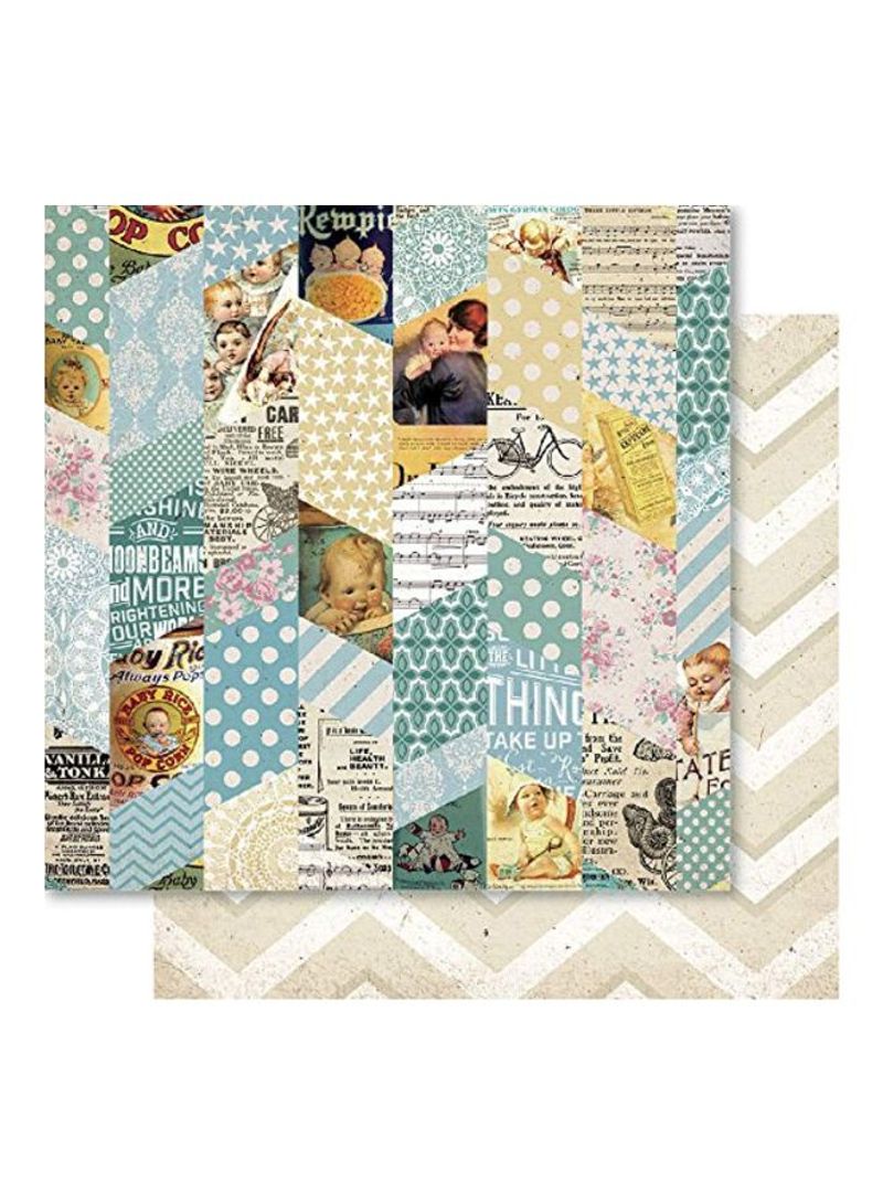 Double-Sided Card Stock Beige/White/Green