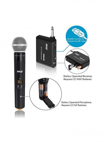 Portable Wireless Microphone System Set Black/Silver
