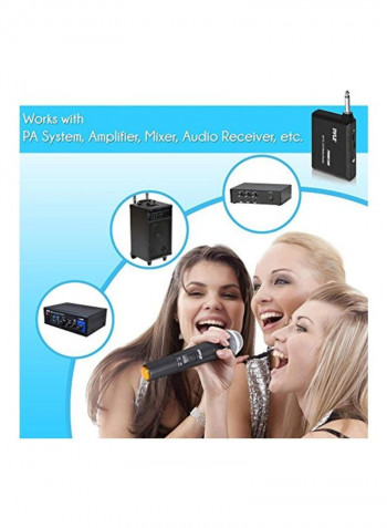 Portable Wireless Microphone System Set Black/Silver