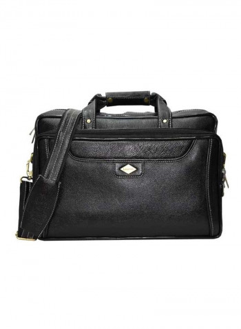 Leather Bag Fits 17.5 Inches Laptop Black