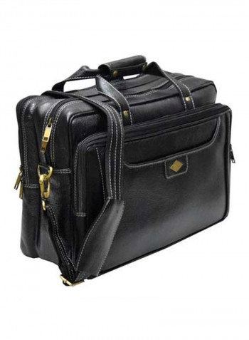 Leather Bag Fits 17.5 Inches Laptop Black