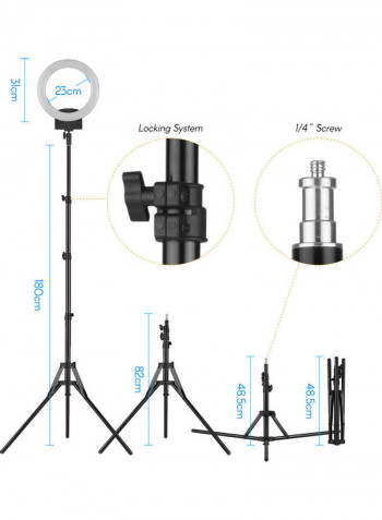 Portable LED Video Ring Light Black