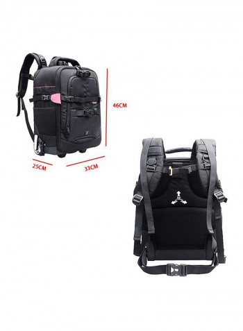 Professional DSLR Camera Trolley Bag Pack Dark Black