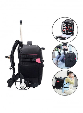 Professional DSLR Camera Trolley Bag Pack Dark Black