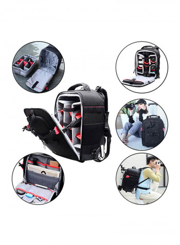Professional DSLR Camera Trolley Bag Pack Dark Black