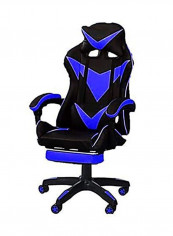 High Back Swivel Desk Chair Blue/Black 56x48x129cm