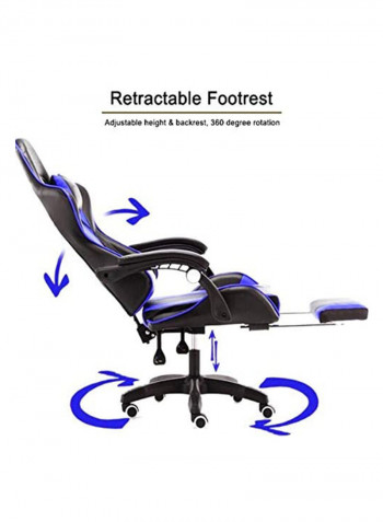 High Back Swivel Desk Chair Blue/Black 56x48x129cm