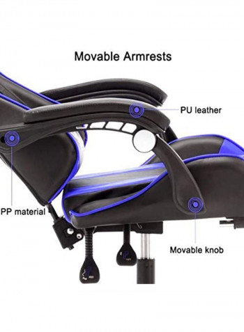 High Back Swivel Desk Chair Blue/Black 56x48x129cm