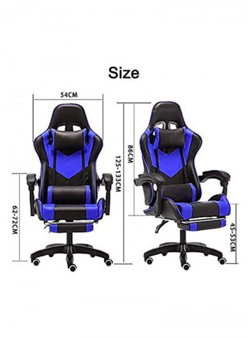 High Back Swivel Desk Chair Blue/Black 56x48x129cm