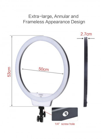 LED Video Ring Light 53x50x2.7centimeter White/Black