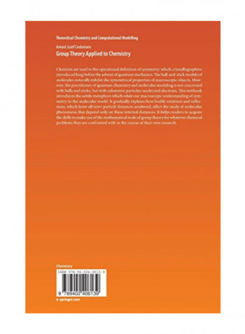 Group Theory Applied To Chemistry (Theoretical Chemistry And Computational Modelling) Paperback