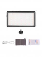Pocket LED Video Light Panel 12.6x7.0x1centimeter Black