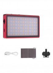 Pocket LED Video Light Panel 12.6x7.0x1centimeter Red