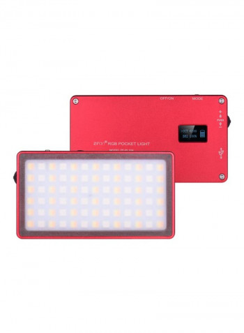 Pocket LED Video Light Panel 12.6x7.0x1centimeter Red