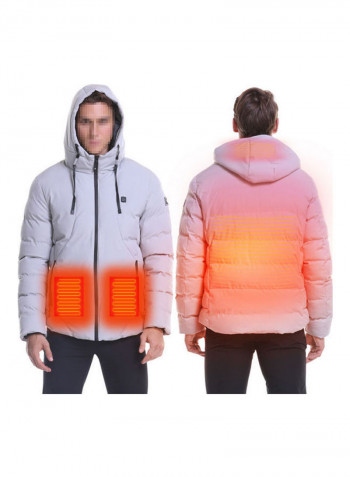 USB Heated Waterproof Jackets Grey