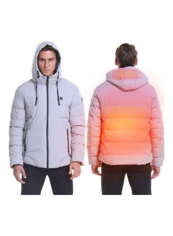 Winter Warm USB Heated Down Jacket Grey