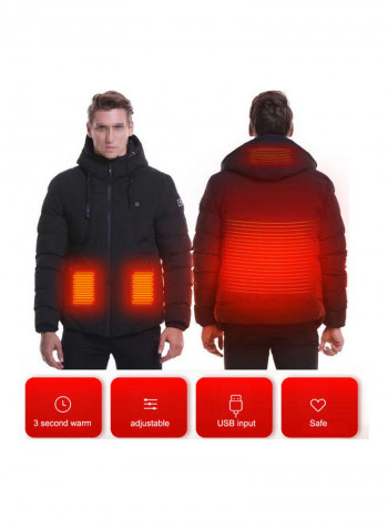 Winter Warm USB Heated Down Jacket Black